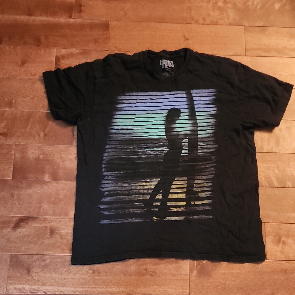 Black Graphic T-Shirt with Silhouette Design